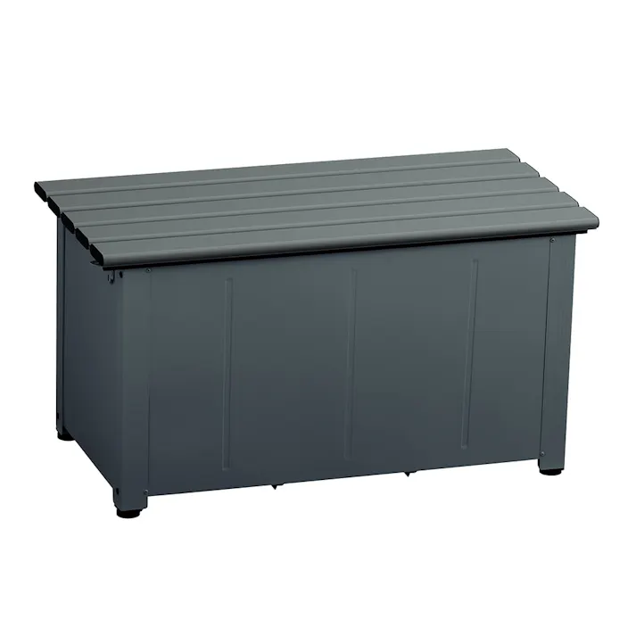 カインズ 静かに開閉できるアルミ収納ベンチ ダークグリーン 90cm