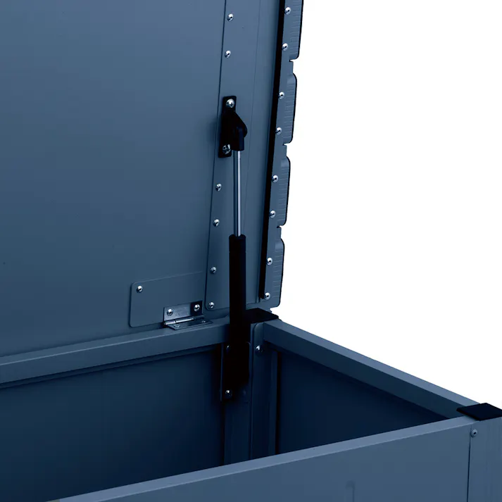 カインズ 静かに開閉できるアルミ収納ベンチ ネイビー 90cm