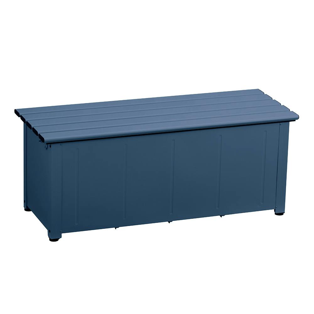 カインズ 静かに開閉できるアルミ収納ベンチ ネイビー 120cm | 屋外