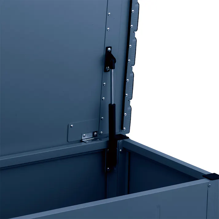 カインズ 静かに開閉できるアルミ収納ベンチ ネイビー 180cm