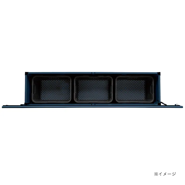 カインズ 静かに開閉できるアルミ収納ベンチ ネイビー 180cm