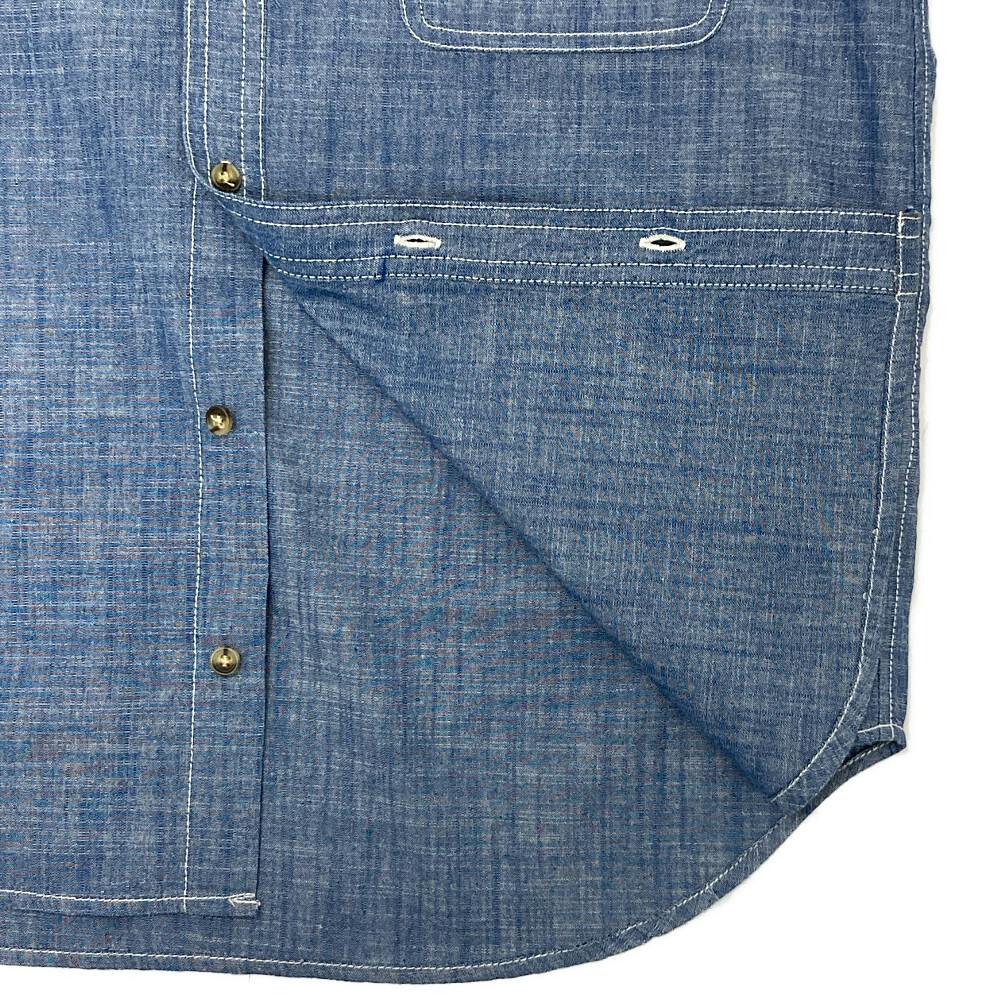 シャンブレーシャツ M ブルー | 作業着・作業服・安全靴 通販