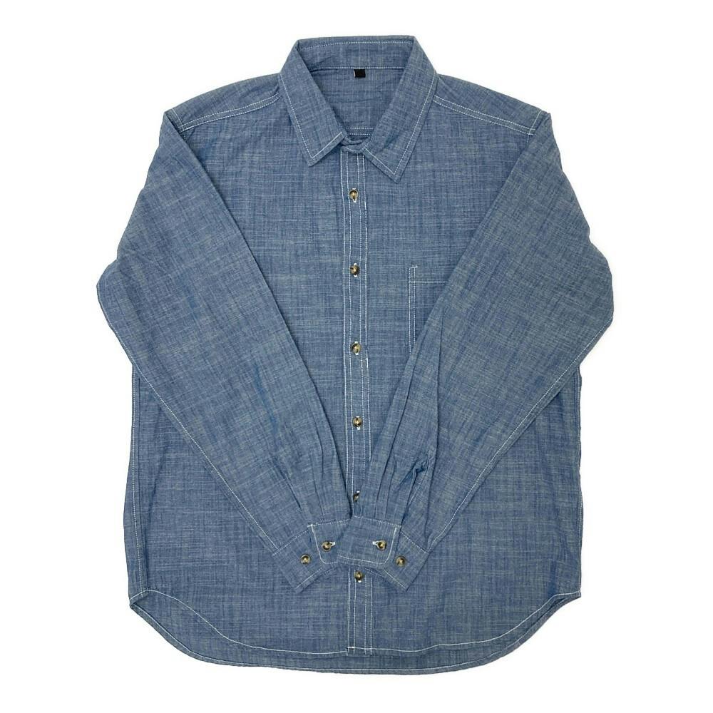 美品//スピック&スパン　シャンブレーシャツ　長袖　コットン　ブルー　綿 Spick & Span（スピックアンドスパン）の「コットンシャンブレー