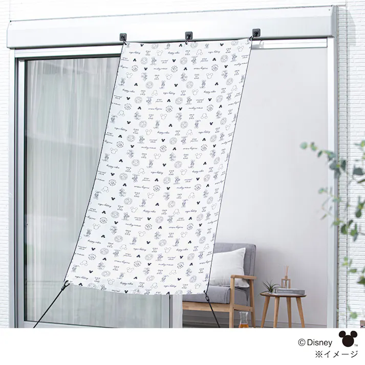 極断タープ ミッキーマウス ネイビー 横200cm 縦200cm 遮光率99.94% UVカット 遮熱 日除け 目隠し