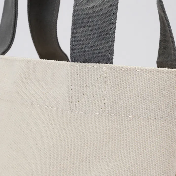 ボトルを立てて収納できる帆布トートバッグ 縦型 アイボリー
