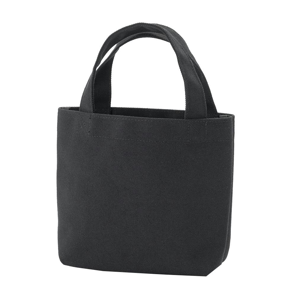 ボトルを立てて収納できる帆布トートバッグ 手持ちサイズ ブラック リュックサック・カジュアルバッグ