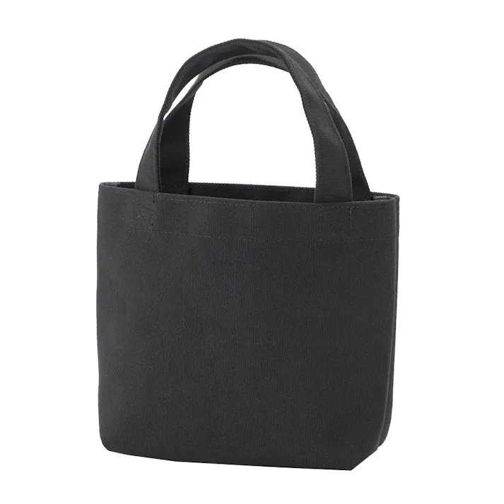 ボトルを立てて収納できる帆布トートバッグ 手持ちサイズ ブラック