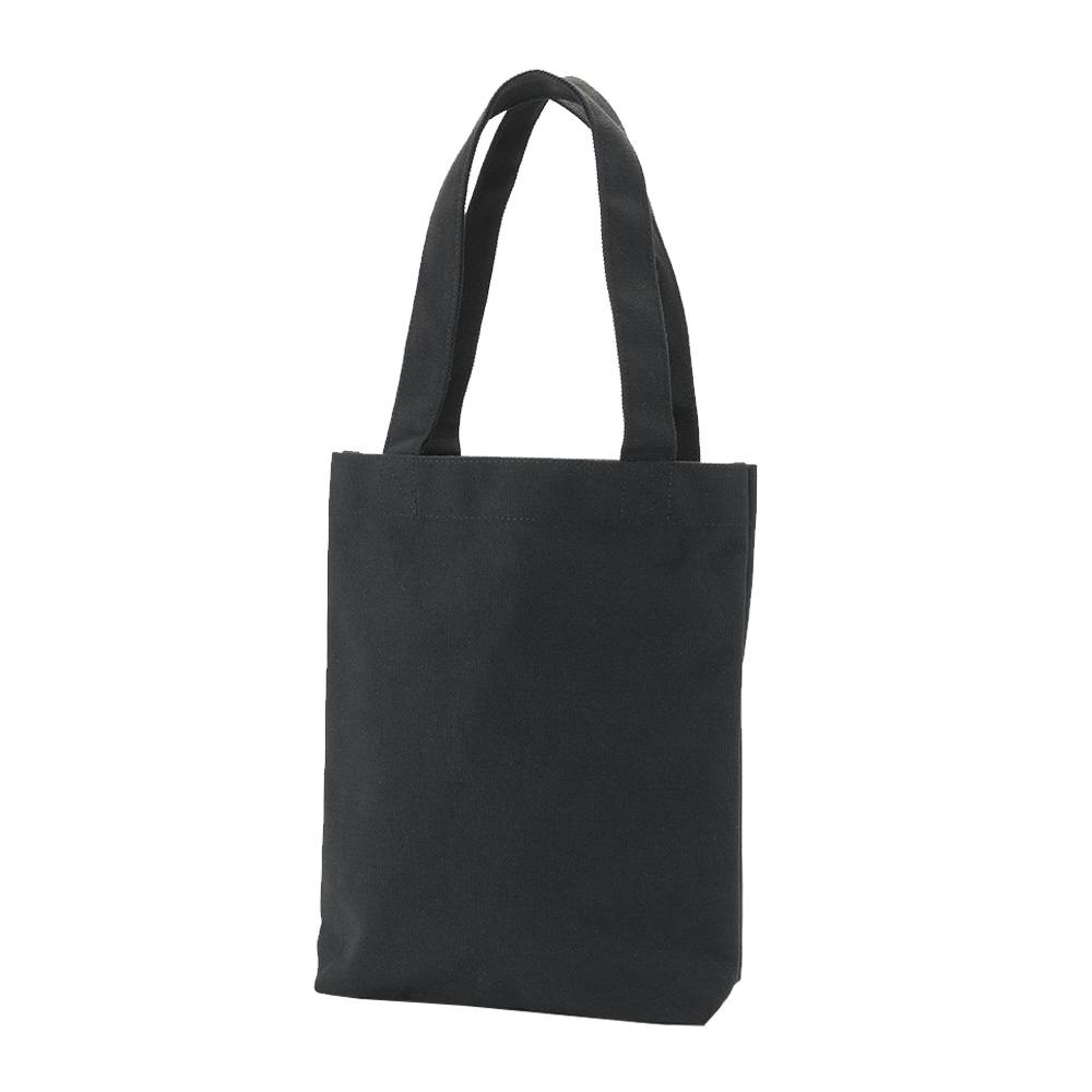 ボトルを立てて収納できる帆布トートバッグ 縦型 ブラック リュックサック・カジュアルバッグ