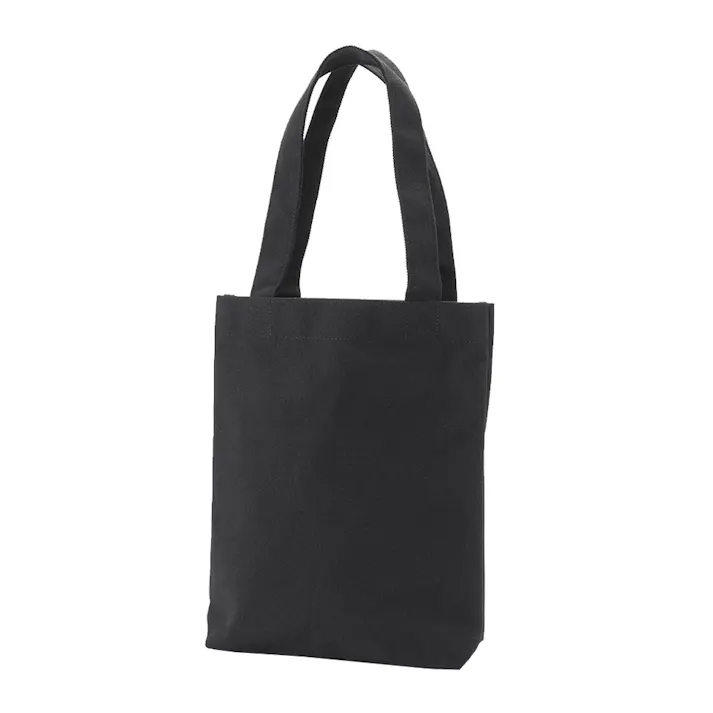 ボトルを立てて収納できる帆布トートバッグ 縦型 ブラック