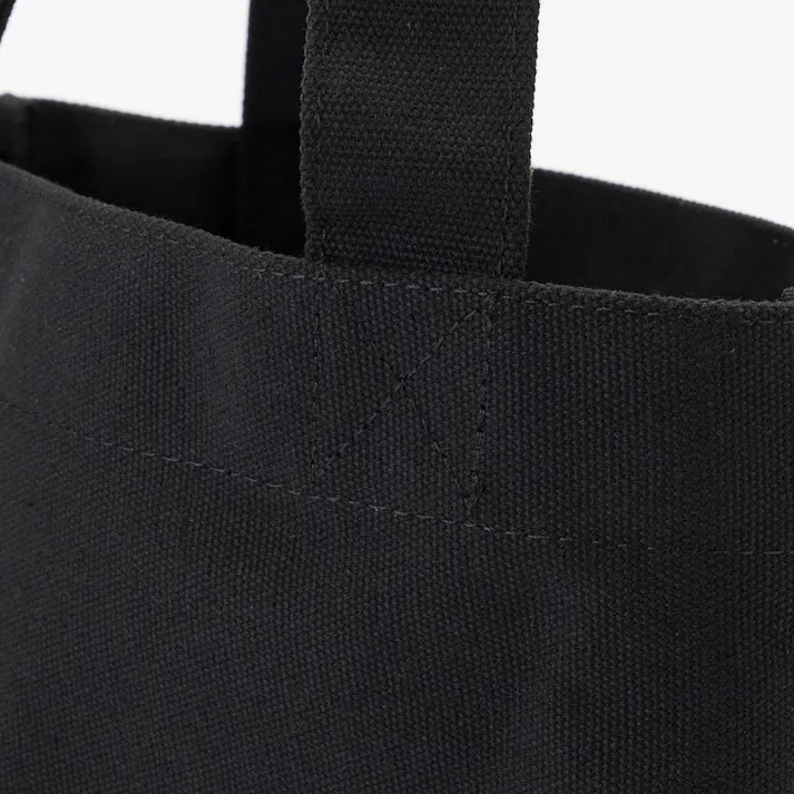 ボトルを立てて収納できる帆布トートバッグ 縦型 ブラック