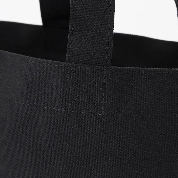 ボトルを立てて収納できる帆布トートバッグ 横型 ブラック