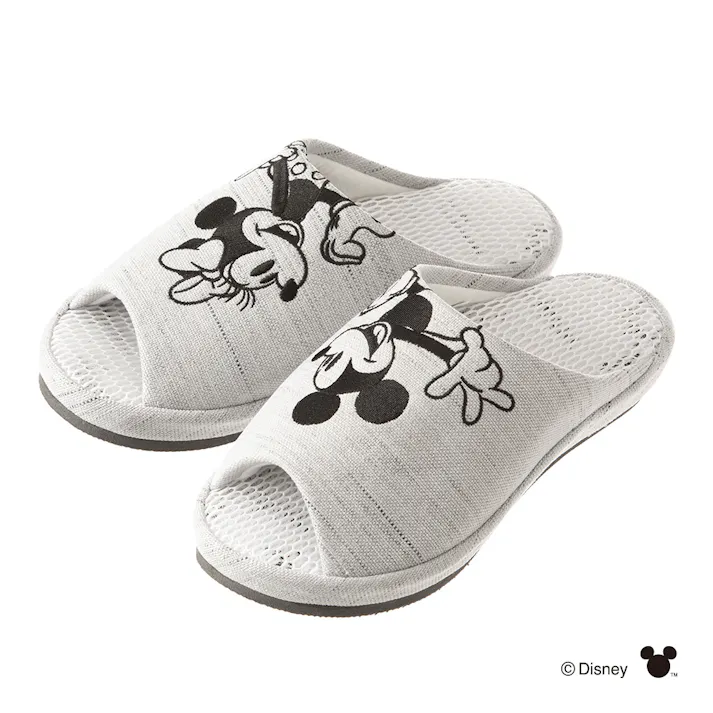 ダブルメッシュ立体インソールフィットスリッパ ミッキーマウス&ミニーマウス L