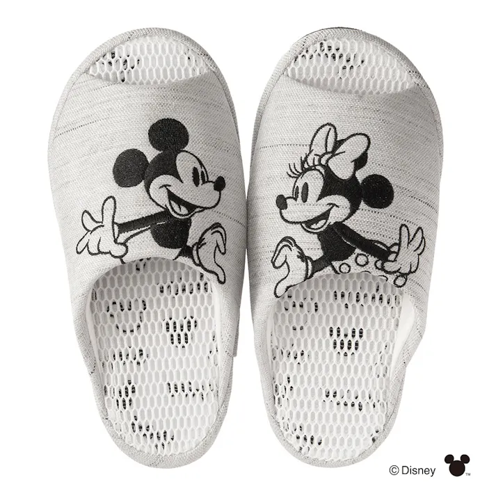 ダブルメッシュ立体インソールフィットスリッパ ミッキーマウス&ミニーマウス L