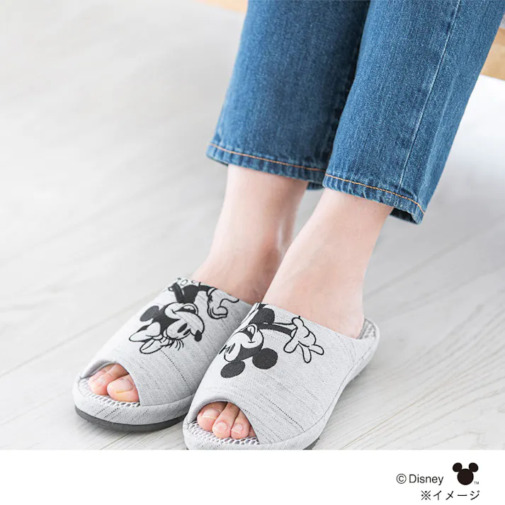 ダブルメッシュ立体インソールフィットスリッパ ミッキーマウス&ミニーマウス L