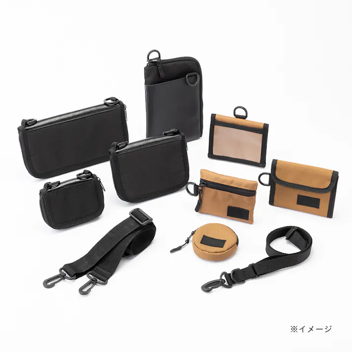 ストラップと組み合わせられる 両面コインポーチ ベージュ