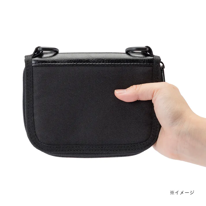 ストラップと組み合わせられる ラウンドジップウォレット M ブラック