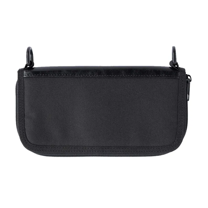 ストラップと組み合わせられる ラウンドジップウォレット L ブラック