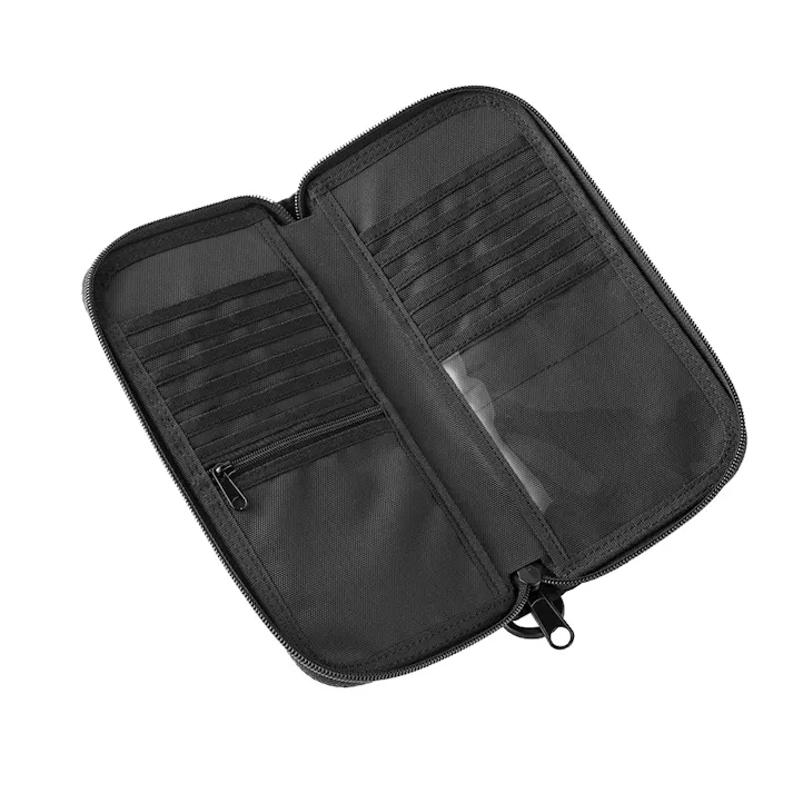 ストラップと組み合わせられる ラウンドジップウォレット L ブラック