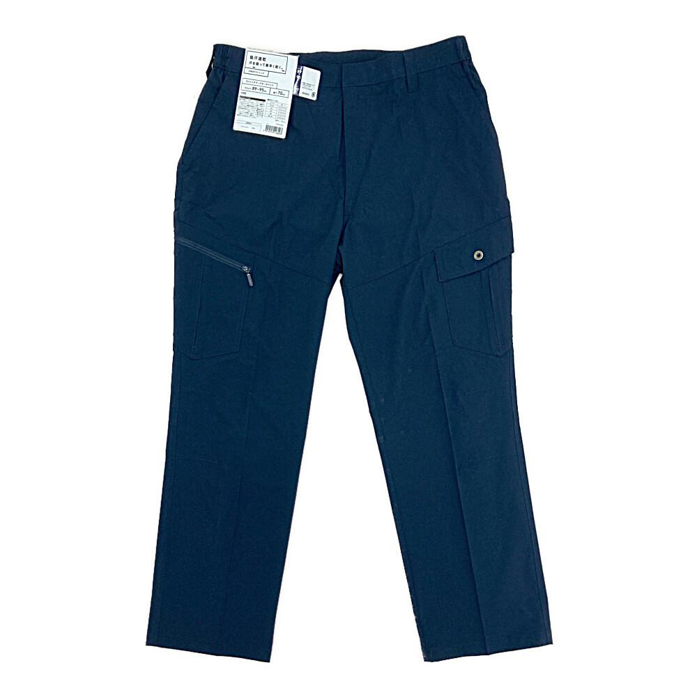 ストレッチワークカーゴパンツ ネイビー ウエスト88cm 股下76cm