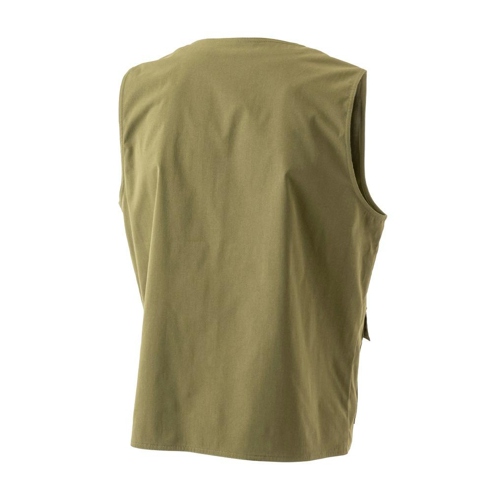 新品未使用品Ｙ'sｆormenベスト 軽いメルトン1枚仕立て　ワイズ定番のカーキ COTTON LINEN 30/2 LONG VEST WITH UNEVEN NECKLINE(XS mustard