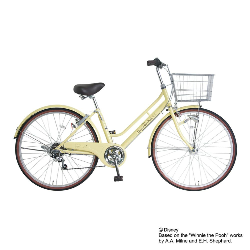 【自転車】26年モデル シティ車 ディズニー Winnie the Poohくまのプーさん 26インチ 外装6段 G6HD