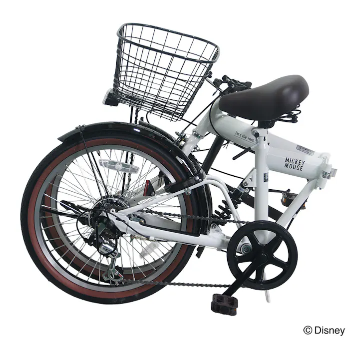 【自転車】26年モデル 折り畳み車 Disney ミッキーマウス 20インチ G6HD ホワイト