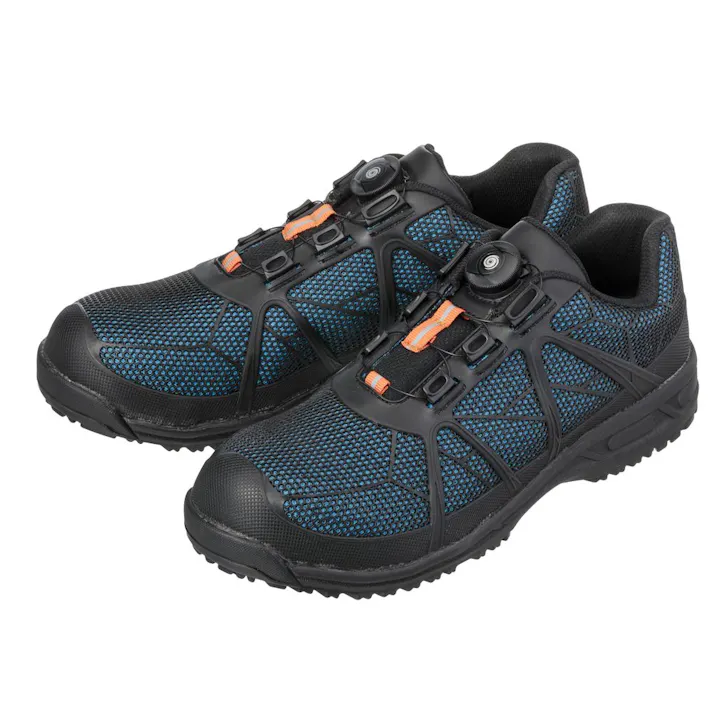 ダイヤル式安全スニーカー ブルー/オレンジ 25.5cm