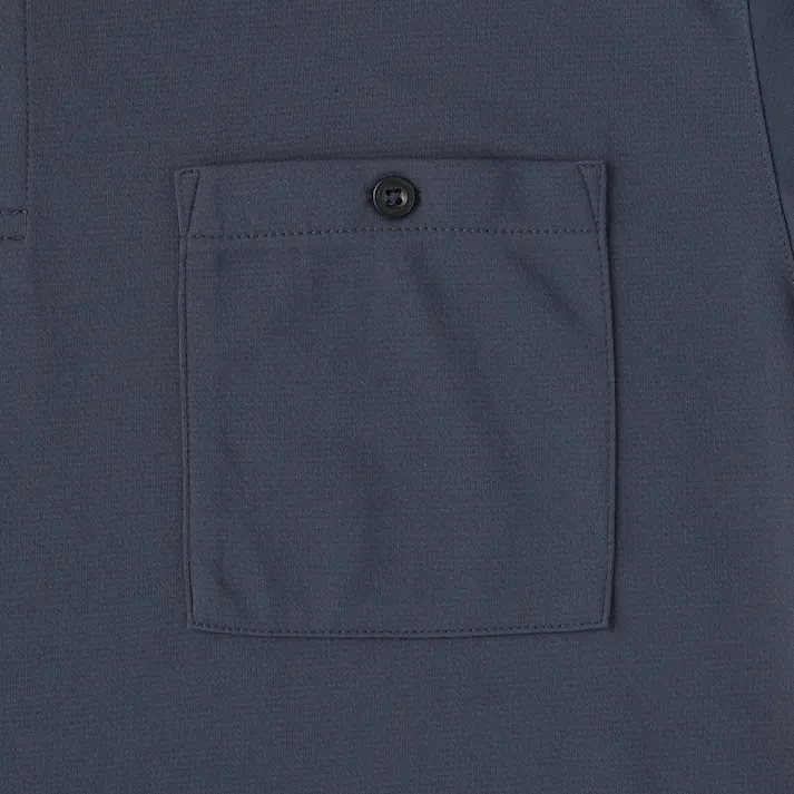 スピードドライ 汗染み防止ポケット付きポロシャツ 半袖 L ネイビー