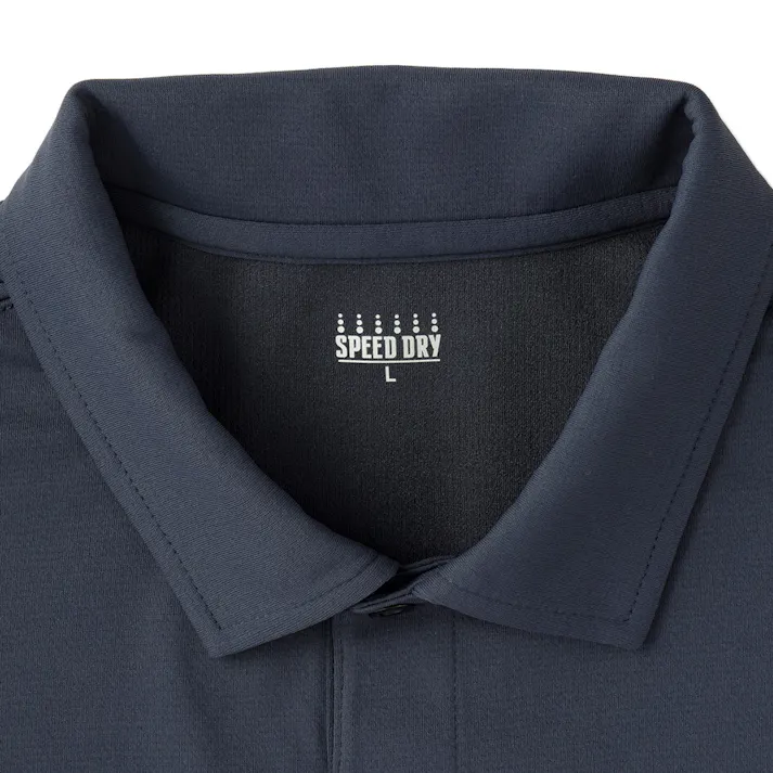 スピードドライ 汗染み防止ポケット付きポロシャツ 半袖 L ネイビー