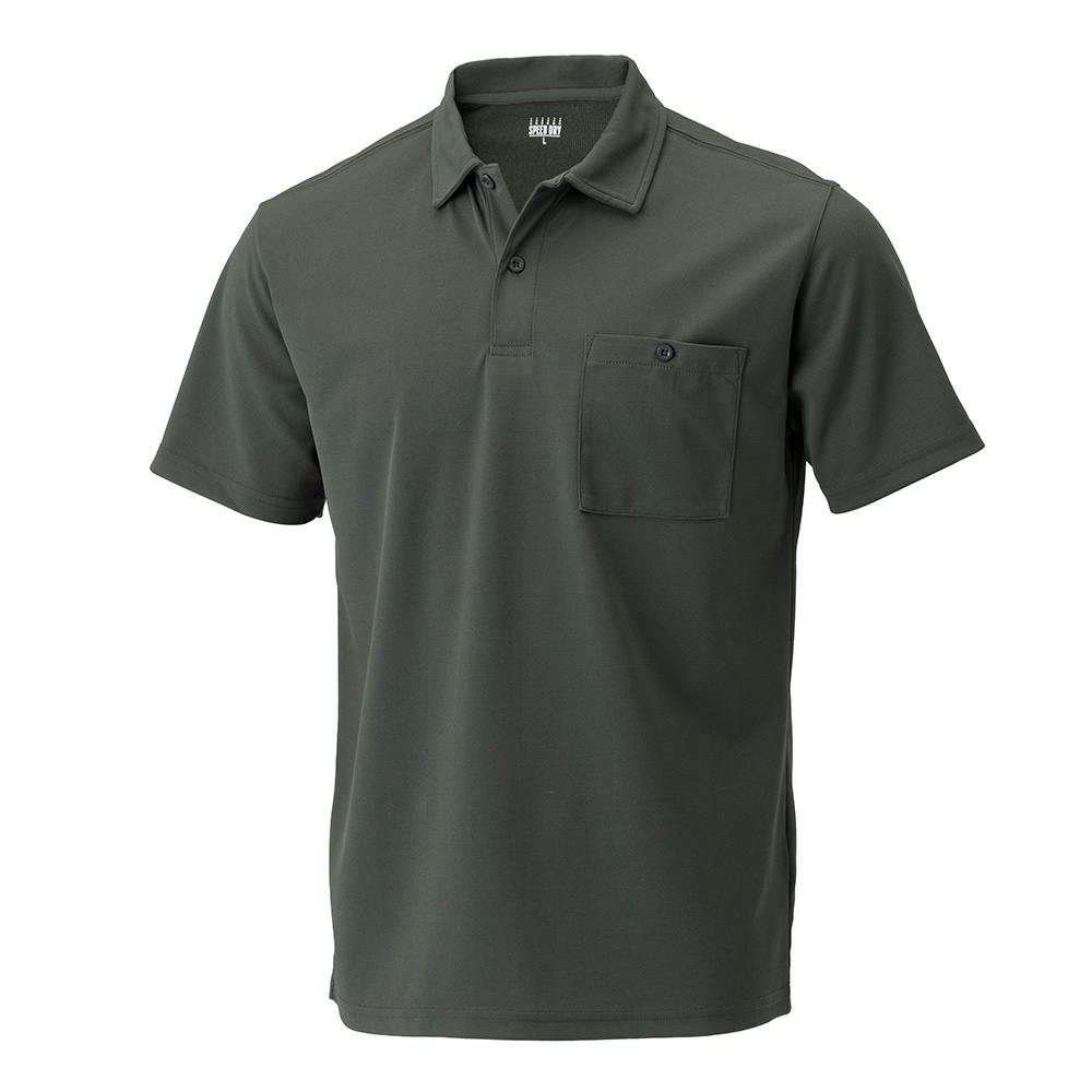 スピードドライ 汗染み防止ポケット付きポロシャツ 半袖 M カーキ