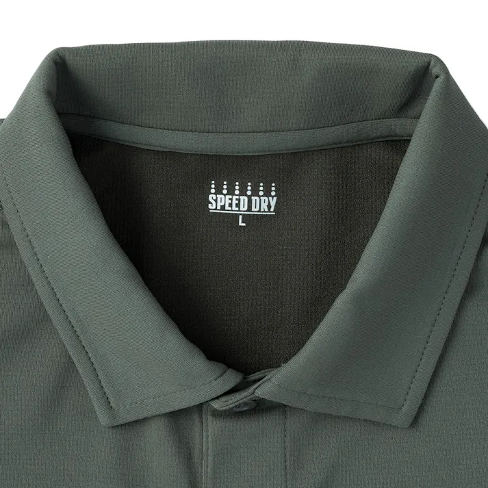 スピードドライ 汗染み防止ポケット付きポロシャツ 半袖 L カーキ