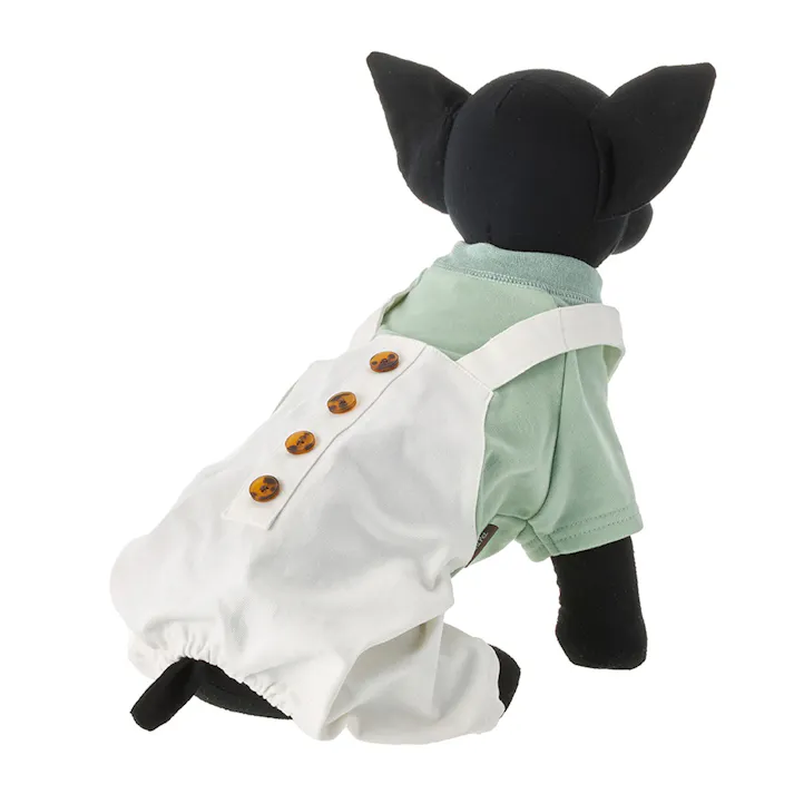 【送料無料】ドッキングオーバーオール オリーブ Sサイズ ペット服(犬の服)