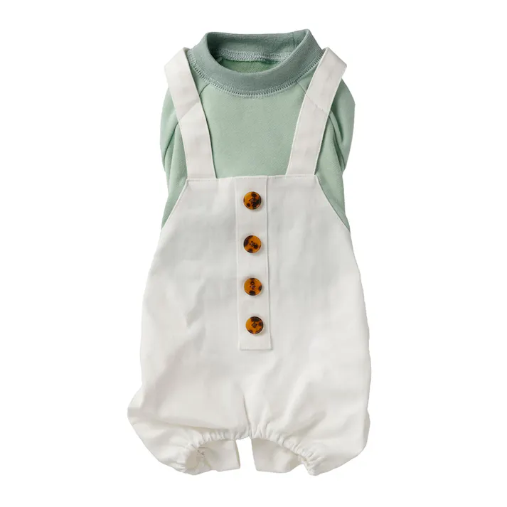 【送料無料】ドッキングオーバーオール オリーブ Mサイズ ペット服(犬の服)