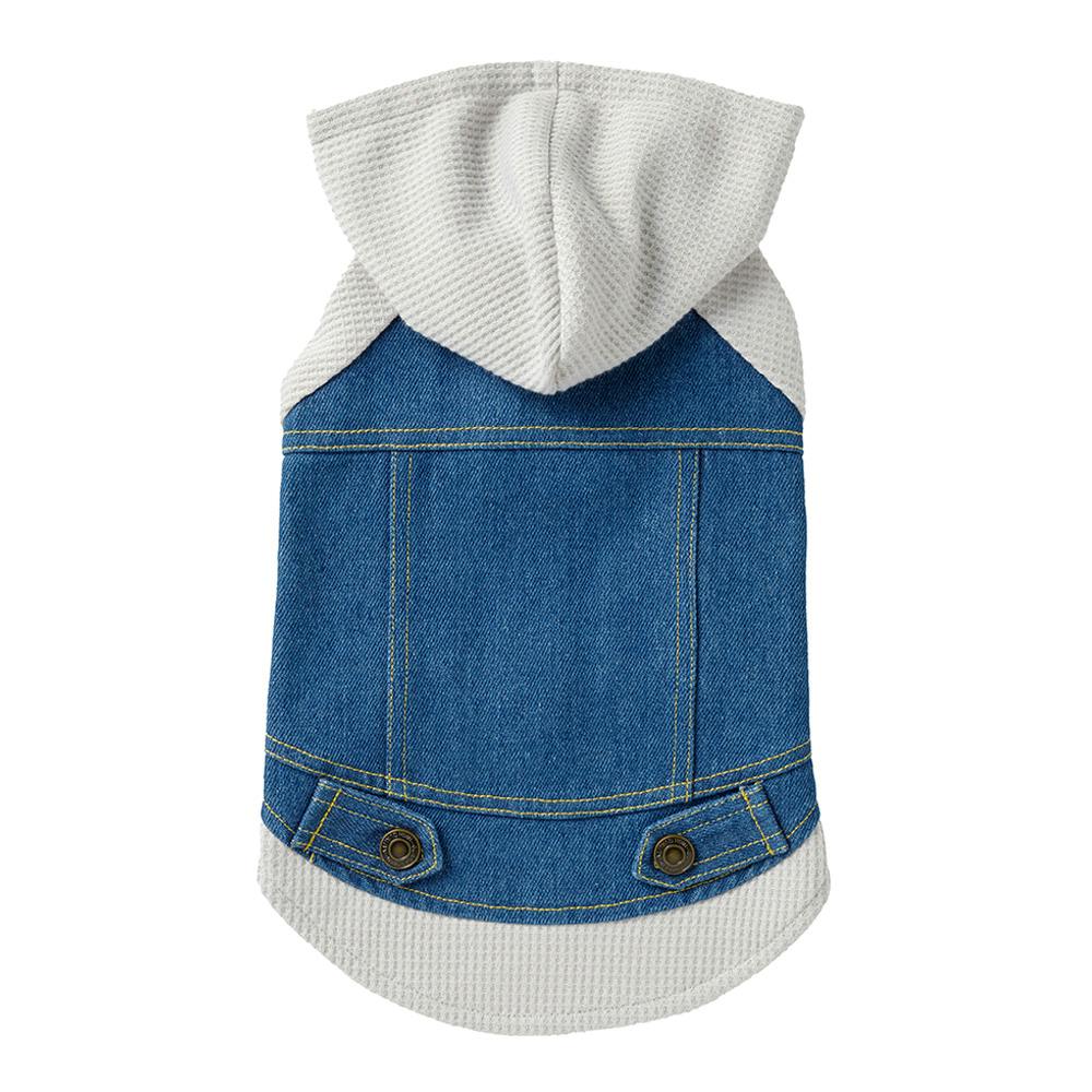 デニムコンビパーカー グレー Sサイズ ペット服(犬の服) Sサイズ デニムコンビパーカー グレー Sサイズ ペット服(犬の服) Sサイズ