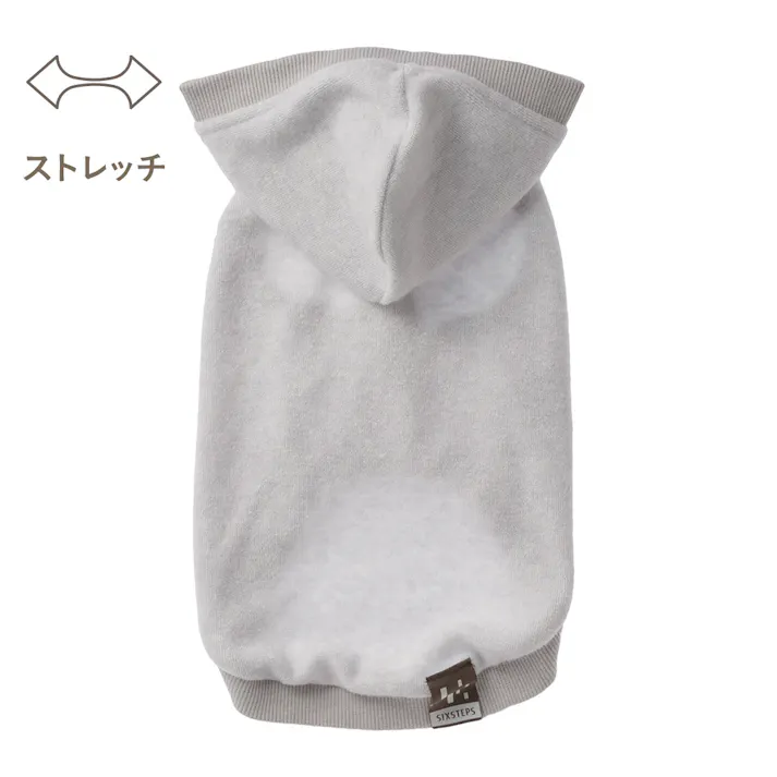 【送料無料】ふんわりパイルカットソー グレー Lサイズ ペット服(犬の服)
