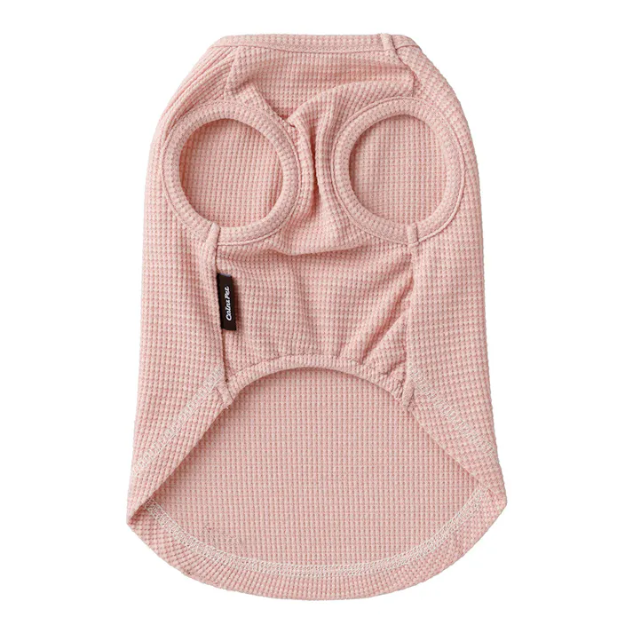 【送料無料】ワッフルカットソー ピンク Sサイズ ペット服(犬の服)