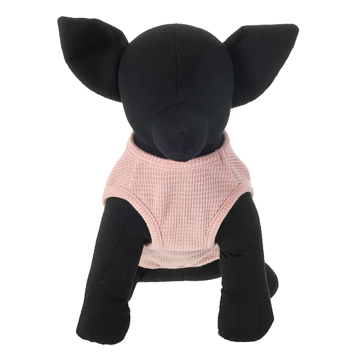 【送料無料】ワッフルカットソー ピンク Sサイズ ペット服(犬の服)