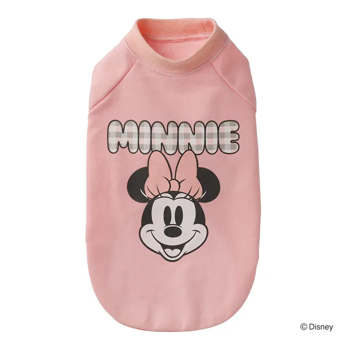 【送料無料】袖付きカットソー ミニーマウス ピンク SSサイズ ペット服(犬の服)