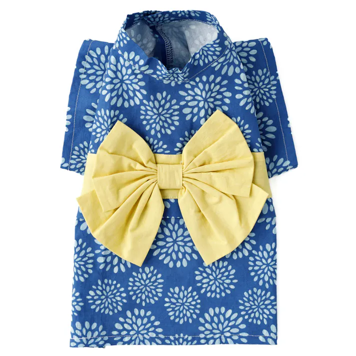 【送料無料】浴衣 ブルー Mサイズ ペット服(犬の服)
