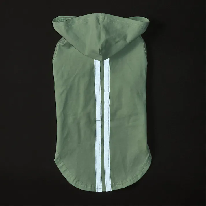 【送料無料】反射ラインパーカー ピスタチオ Mサイズ ペット服(犬の服)