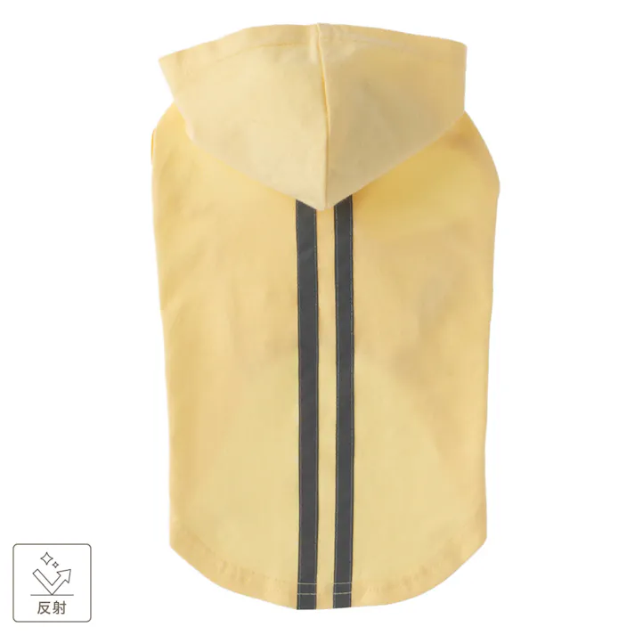 【送料無料】反射ラインパーカー イエロー Sサイズ ペット服(犬の服)