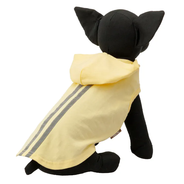【送料無料】反射ラインパーカー イエロー Sサイズ ペット服(犬の服)