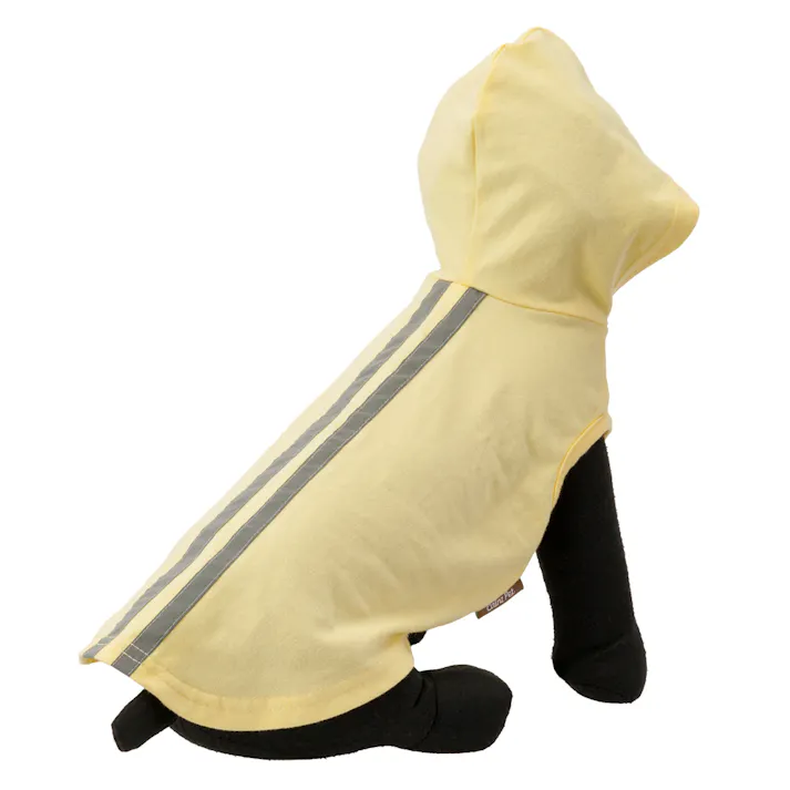 【送料無料】反射ラインパーカー イエロー Sサイズ ペット服(犬の服)