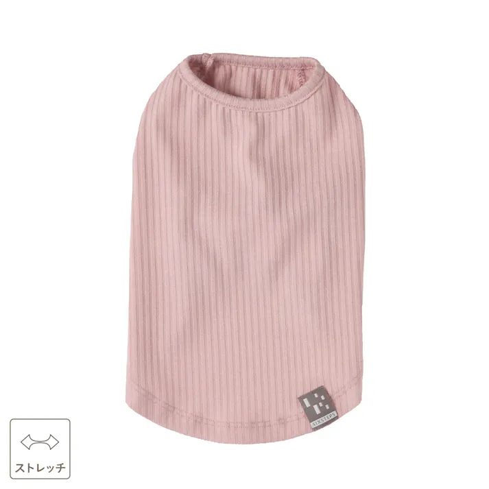 【送料無料】リブカットソー ピンク Sサイズ ペット服(犬の服)