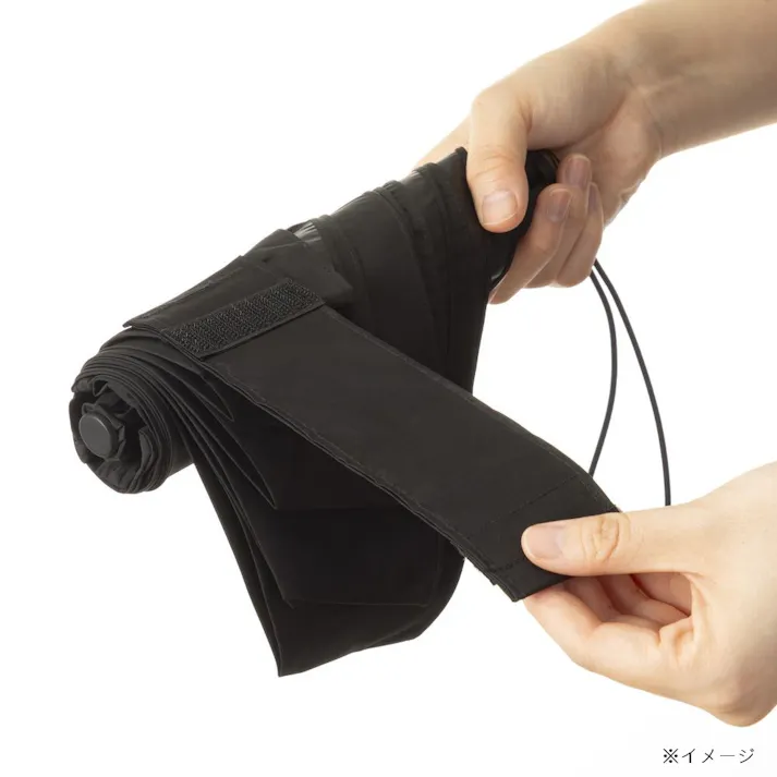日傘としても使える畳みやすい軽量折傘 50cm ブラック