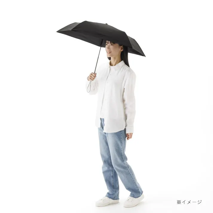 日傘としても使える畳みやすい軽量折傘 50cm ブラック