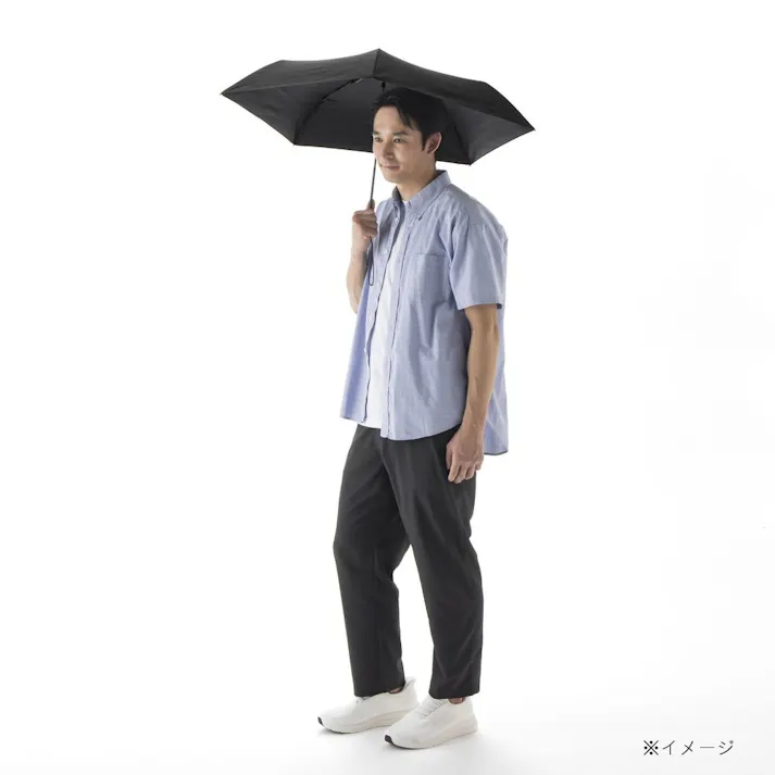 日傘としても使える畳みやすい軽量折傘 50cm ブラック
