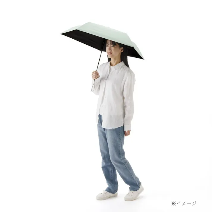 日傘としても使える畳みやすい軽量折傘 50cm ミントグリーン