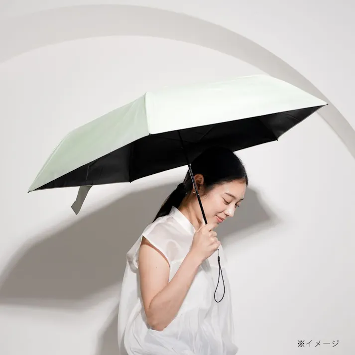 日傘としても使える畳みやすい軽量折傘 50cm ミントグリーン