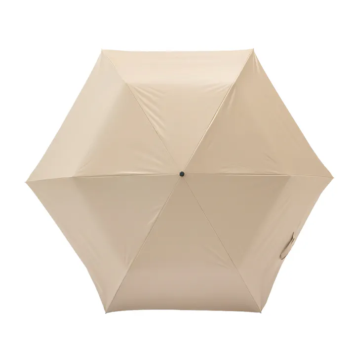日差しも紫外線も雨も遮れる軽量折傘 60cm ベージュ